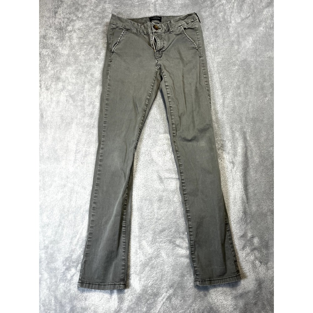 American Eagle Pants Womens 2 Gray Green Tomgirl Stretch Denim Cotton Blend